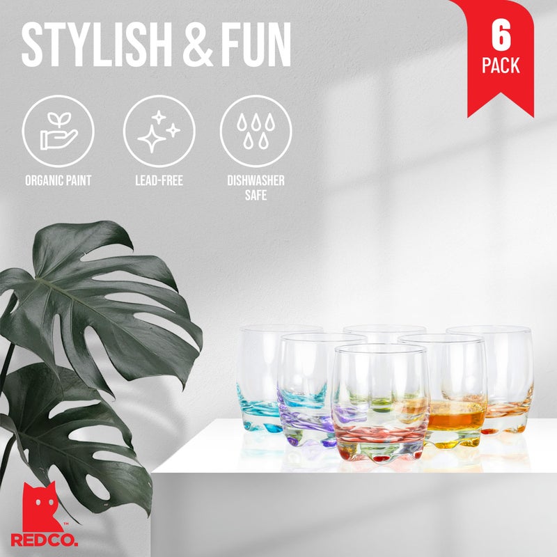 Red Co. Vibrant Splash Water/Beverage Glasses, 9.75 Ounce (6) - Image 1